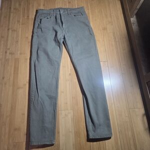 LEVI'S 505 Mens 33x32 Regular Fit Straight Leg Jeans Olive Green